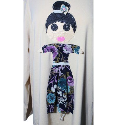 Tunika A kroja sa lutkicom - ružice