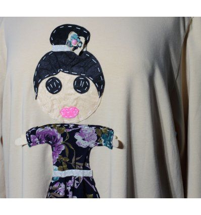 Tunika A kroja sa lutkicom - ružice