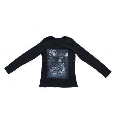 Djevojčice - Majice dugih rukava - Majica uska crna - Travel