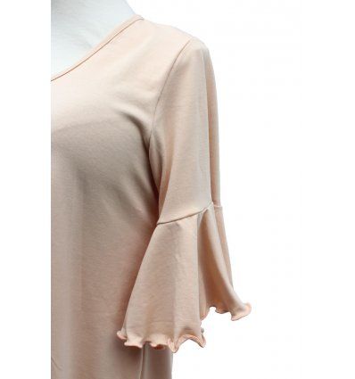 Haljina sa volanima boje šampanjca