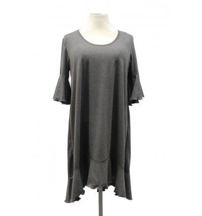 Žene - Tunike i haljine - Haljina sa volanima siva melanž