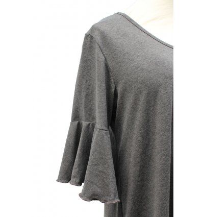 Haljina sa volanima siva melanž