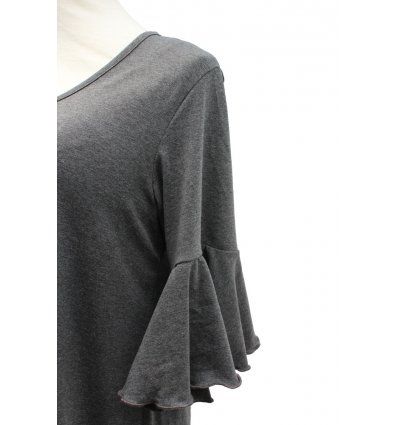 Haljina sa volanima siva melanž