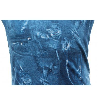 Haljina sa volanom - traper uzorak