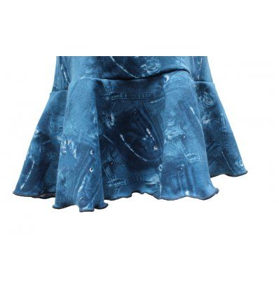 Haljina sa volanom - traper uzorak