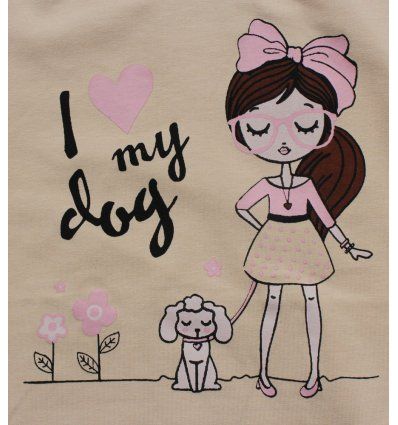 Tunika sa pasicom boje šampanjca - I love my dog