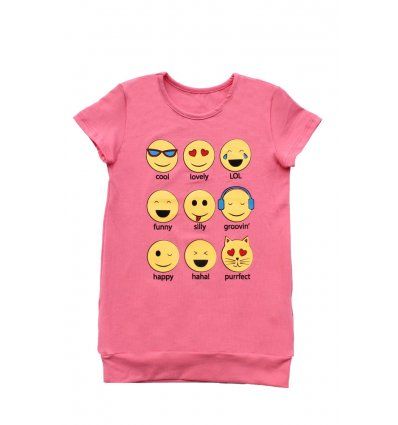 Djevojčice - Tunike - Tunika sa pasicom boje breskve - Smajlići