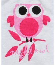 Pidžama bijela - pinky sova 2