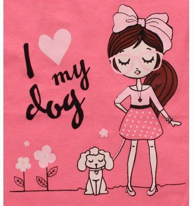 Majica boje breskve - I love my dog