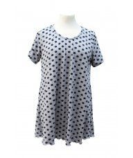Točkasta tunika-haljina sa kratkim rukavima 2