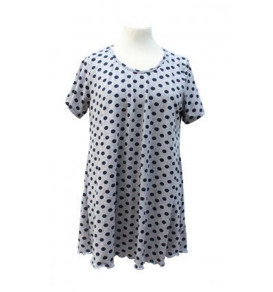 Točkasta tunika-haljina sa kratkim rukavima