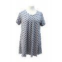 Točkasta tunika-haljina sa kratkim rukavima