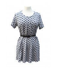 Točkasta tunika-haljina sa kratkim rukavima