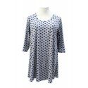 Točkasta tunika-haljina sa 3/4 rukavima