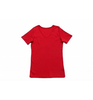 Majica kratkih rukava crvena - V izrez