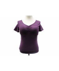 Majica kratkih rukava ljubičasta - V izrez