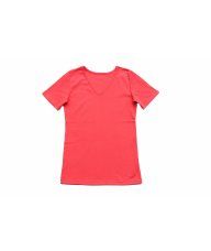 Majica kratkih rukava boje breskve - V izrez