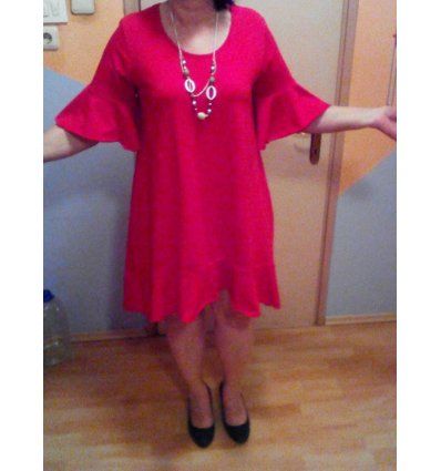 Haljina sa volanima crvena