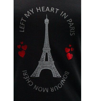 Majica crna - Left my heart in Paris