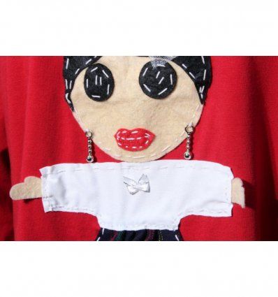 Tunika crvena sa pasicom - Lutkica - Karirana