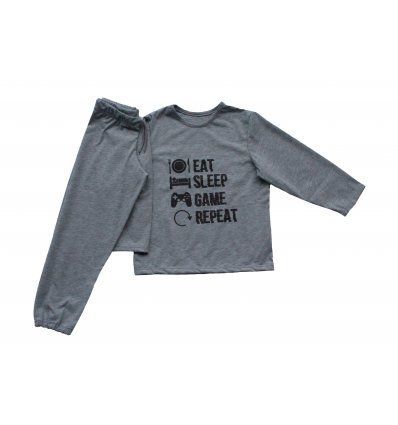 Dječaci - Pidžame - Pidžama svijetlo siva - Eat Sleep Game Repeat