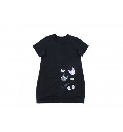 Žene - Tunike i haljine - Tunika sa pasicom crna - Meow