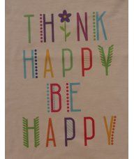 Majica dugih rukava boje šampanjca - Think happy be happy 2