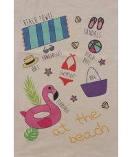 Majica boje šampanjca - kratkih rukava - At the beach 2