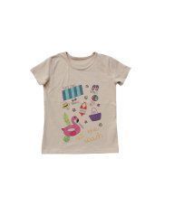 Majica boje šampanjca - kratkih rukava - At the beach