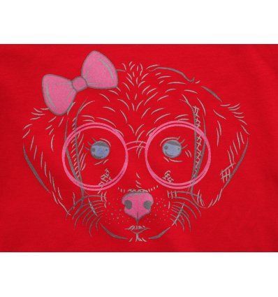 Pidžama crvena kratka - Psić sa naočalama