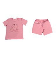 Pidžama roza kratka - Lovely cat