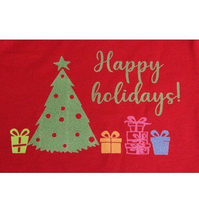 Majica dugih rukava crvena - Happy holidays