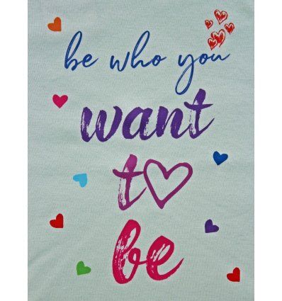 Majica dugih rukava svijetlo kiwi - Be who you want to be