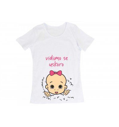 Majica bijela za trudnice - Vidimo se uskoro