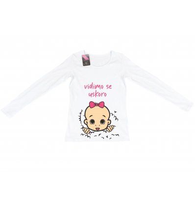 Majica bijela za trudnice - Vidimo se uskoro