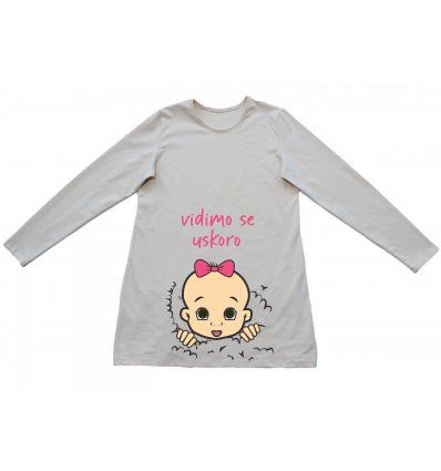 Tunika A kroja bež boje za trudnice - Vidimo se uskoro