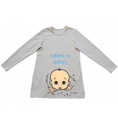 Tunika A kroja bež boje za trudnice - Vidimo se uskoro