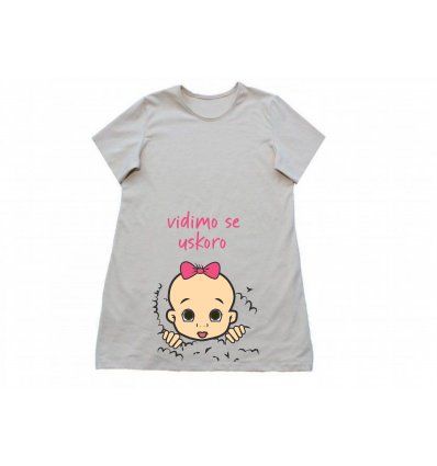 Tunika A kroja bež boje za trudnice - Vidimo se uskoro