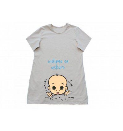 Tunika A kroja bež boje za trudnice - Vidimo se uskoro