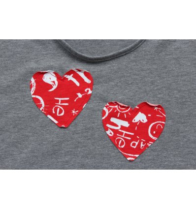 Spavaćica tamno siva - Srca