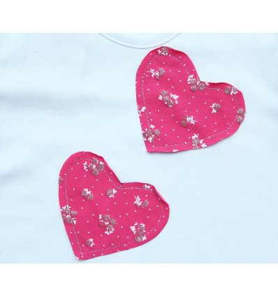 Majica bijela - kratkih rukava - Srca