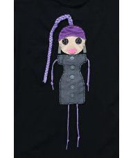 Tunika A kroja crna sa lutkicom - Ljubičasta sa pletenicom 2