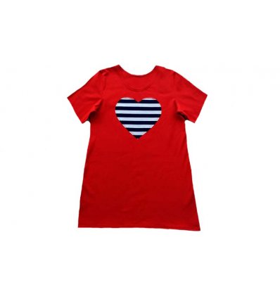 Žene - Tunike i haljine - Tunika crvena kratkih rukava - Mornarsko srce