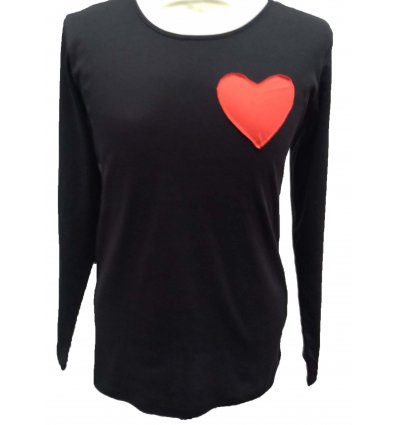 Žene - Majice dugih rukava - Majica crna Heart