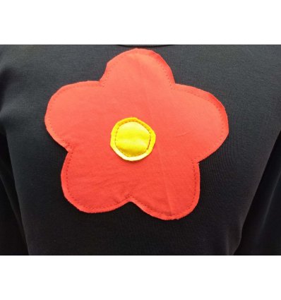 Majica dugih rukava crna Flower
