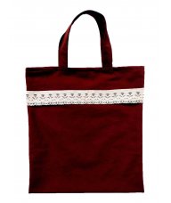 Platnena traper torba - bordo sa čipkom