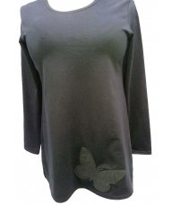 Tunika crna dugih rukava - Leptir