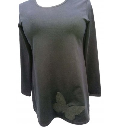 Žene - Tunike i haljine - Tunika crna dugih rukava - Leptir