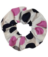 Scrunchie gumica za kosu bijela sa točkama