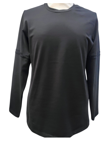 Žene - Majice dugih rukava - Majica crna sa čipkom na rukavima